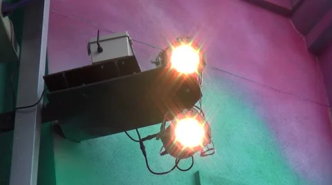 Led spotlights flickering Stock Footage 46010579