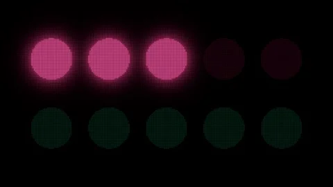 LED Starting Lights Sequence Pink and Teal Dot Matrix Display Stock Footage 347721908