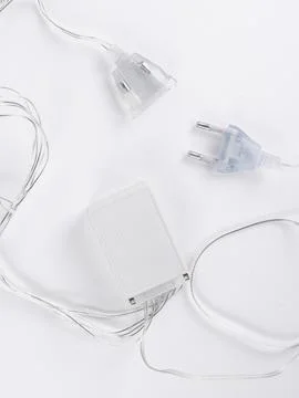 Led string light plug and power adapter Foto stock