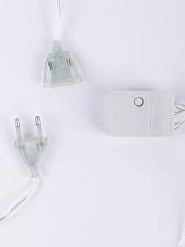 Led string light plug and power adapter Stock Photos