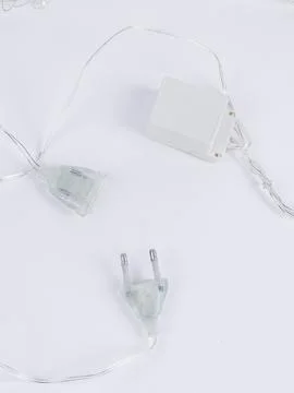 Led string light plug and power adapter Stock Photos