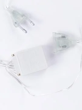 Led string light plug and power adapter Fotos Stock
