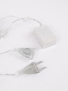 Led string light plug and cable Stock Photos