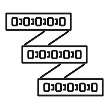 Led strip chip icon outline . Diode light Stock Illustration