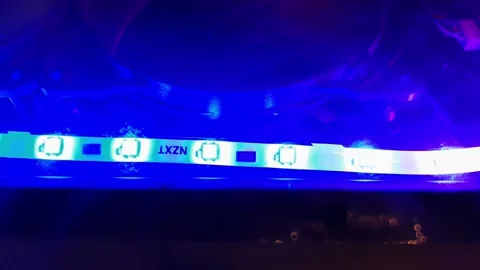 Led strip light for decoration design. Bright Colorful Modern Technology Stock Footage 145662472