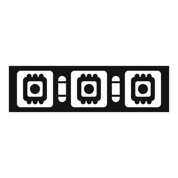 Led strip light diodes electronics circuit icon Stock Illustration