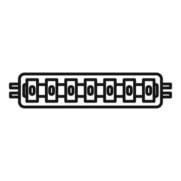 Led strip light element electronic component icon Stock Illustration