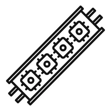 Led strip module icon outline vector. Diode light Stock Illustration