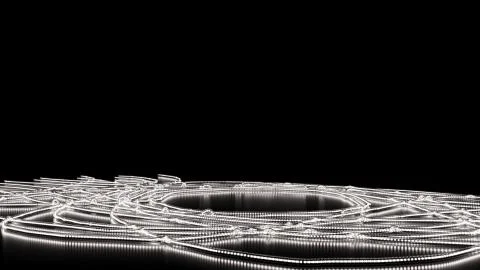 LED strip scattered randomly on a reflective surface Stock Illustration