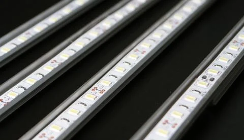 Led stripes on black background Stock Photos