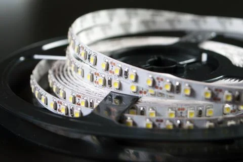 Led stripes on black background Stock Photos