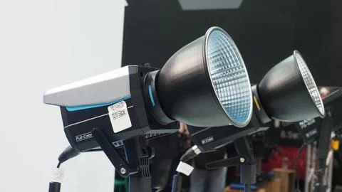 LED studio lights with reflectors.It  designed for film andphotography and .. Stock Photos