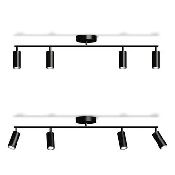 LED stylish ceiling lamp, 3D vector illustration. Illustration