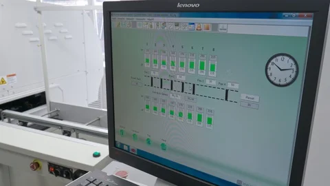 LED surface mount conveyor control terminal Stock Footage 128032207