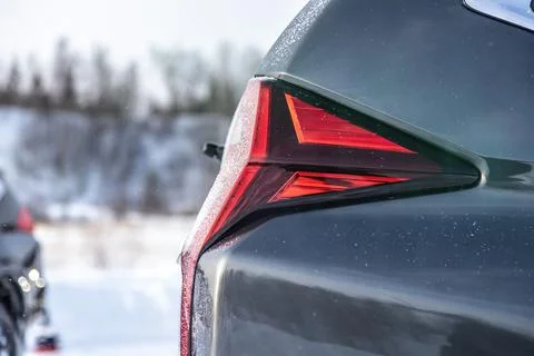 LED tail lights on an SUV. Side view, close-up Foto stock