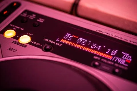 LED Time Display on CD Player Stock-Fotos