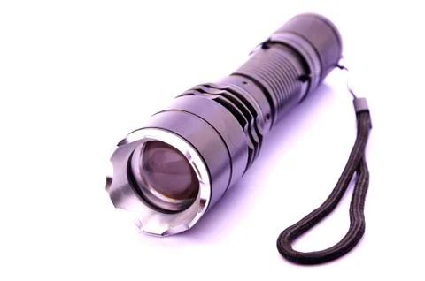 LED Torchlight Over White Background 写真素材