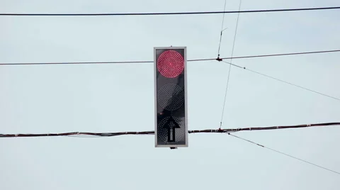 Led Traffic Light Switches From Red To Green v1 Stock Footage 65732032