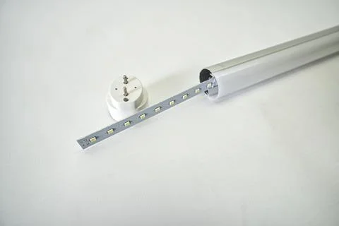 LED tube light components and LED strip Stock Photos