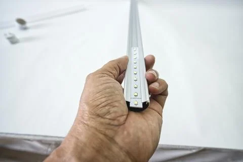 LED tube light components and LED strip Stock Photos