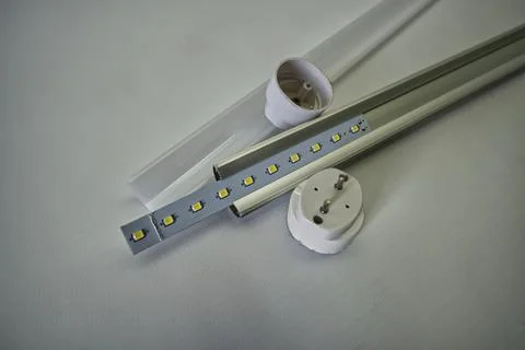 LED tube light components and LED strip Stock Photos