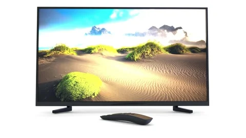 LED TV with Remote Control Stock Footage 322110399