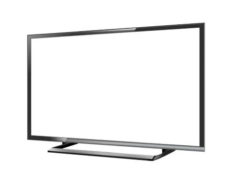 LED tv screen blank on white background Illustrazione stock