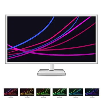 Led tv screen cartoon vector graphic Stock Illustration