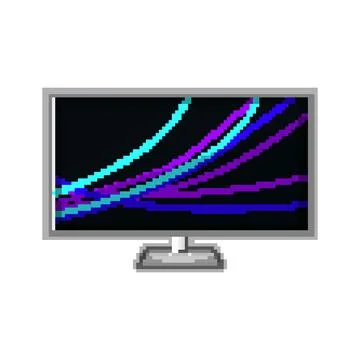 Led tv screen pixel art vector illustration Stock Illustration