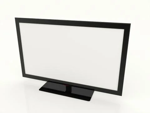 Led tv white screen on white background Stock Illustration
