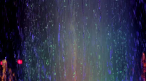 LED varicoloured fountain 2 NTSC Stock Footage 32143833