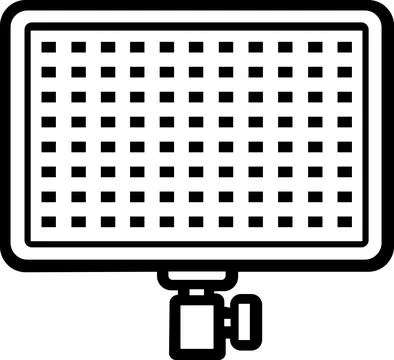 LED video light panel line art icon Stock Illustration