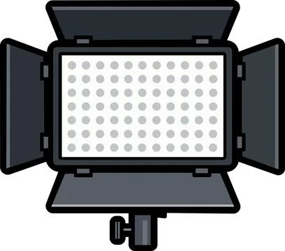 LED video panel light with barn doors Stock Illustration