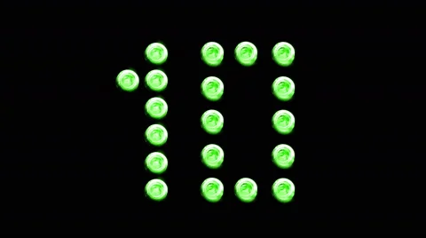 Led Wall Light counter 10 to 1 Backgrlound 4K SPACE GREEN Stock Footage 62491632