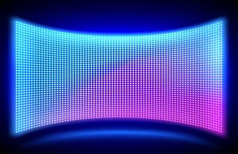 Led wall video screen with glowing dot lights Illustrazione stock
