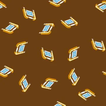 Led work light garage tool isometric icon seamless pattern Stock Illustration