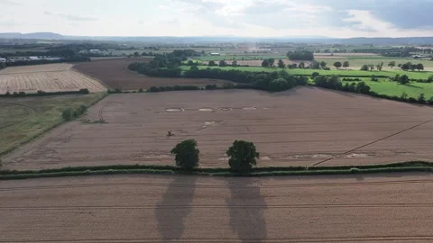 Led Zeppelin Crop Circle, 4K Amazing Drone Clip, Rushock, UK, 16th July 2023 Stock Footage 266451336