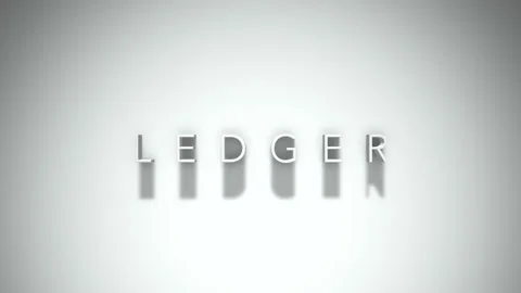 Ledger 3D title animation with shadows on a white background Stock Footage 297516950
