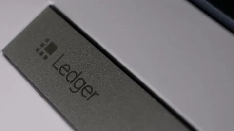 Ledger Nano X - Cryptocurrency Hardware Wallet - Macro Stock Footage 153293687