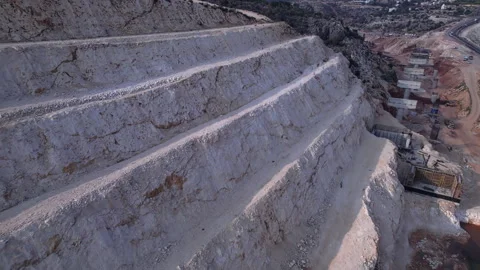 Ledges and slopes of highway under construction Video stock 248963352