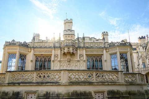 Lednice Castle complex, UNESCO World Heritage site in the South Moravia reg.. Stock Photos
