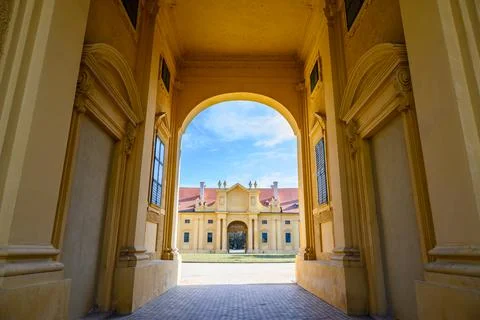 Lednice Castle complex, UNESCO World Heritage site in the South Moravia reg.. Stock Photos