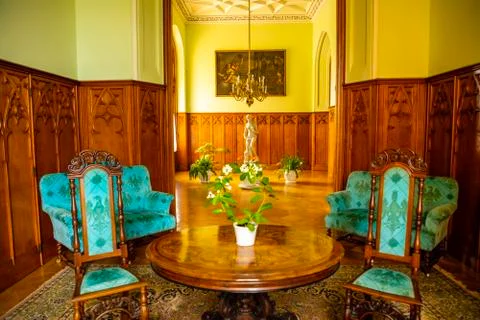 Lednice, Czech Republic - 3.05.2019: Interior of Lednice Castle in South Moravia Stock Photos