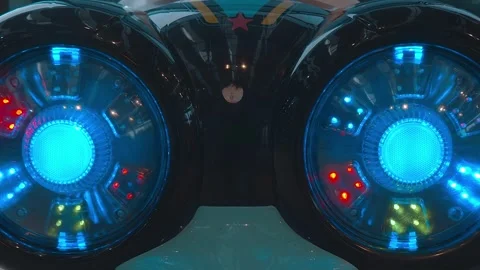 LEDs flash to the beat of the music on a powerful boombox Stock-Footage 333320766