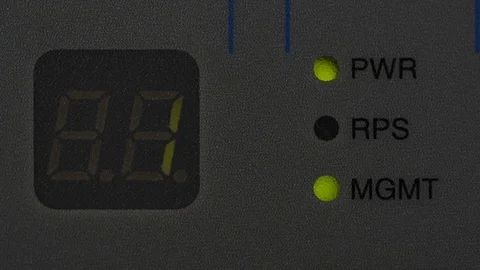 LEDs on a network switch Video stock 74276814