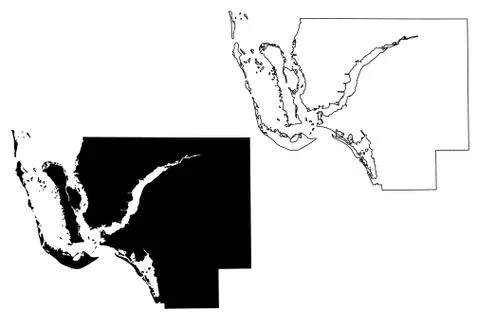 Lee County, Florida (U.S. county, United States of America, USA, U.S., US) ma Stock Illustration