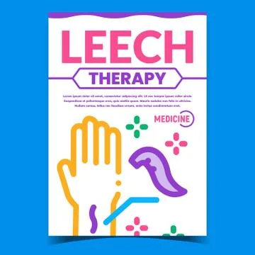 Leech Therapy Creative Promotion Banner Vector Stock Illustration