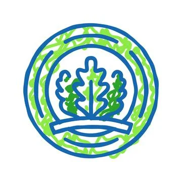 Leed certification green building icon doodle illustration Ilustración de archivo