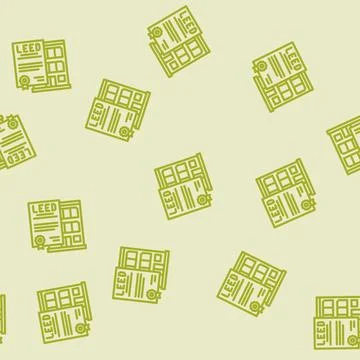 Leed certification green building line vector seamless pattern Stock Illustration