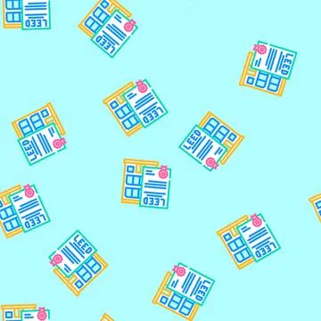 Leed certification green building vector seamless pattern Ilustración de archivo